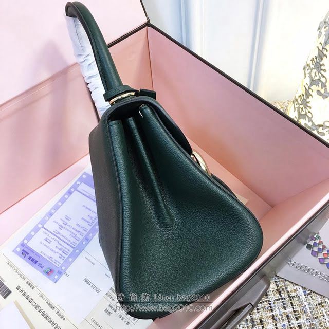 DELVAUX女包 頂級原單 Brillant系列 DV0028翡翠綠 小號 德爾沃女手提包 顆粒紋牛皮 DELVAUX單肩包  fcs1024
